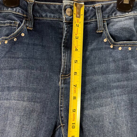 Ceros Denim Flared Studded Jeans Silver Side Rivets Womens 9/29 Retro Sylish - Picture 15 of 15